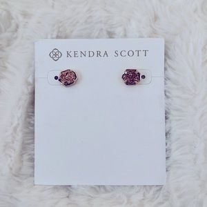 Kendra Scott Logan Stud Earrings (like new) - Rose Good / RSG Iridescent Drusy